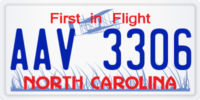 NC license plate AAV3306