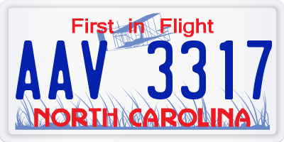 NC license plate AAV3317