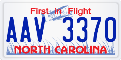 NC license plate AAV3370
