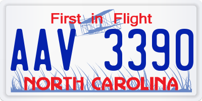 NC license plate AAV3390