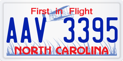 NC license plate AAV3395