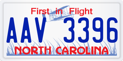 NC license plate AAV3396