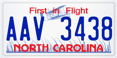 NC license plate AAV3438