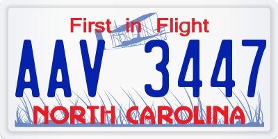 NC license plate AAV3447