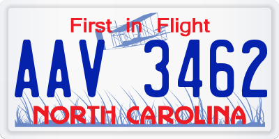 NC license plate AAV3462
