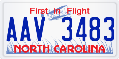 NC license plate AAV3483
