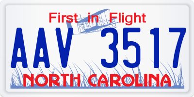 NC license plate AAV3517