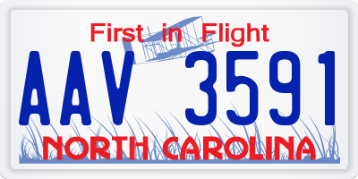 NC license plate AAV3591