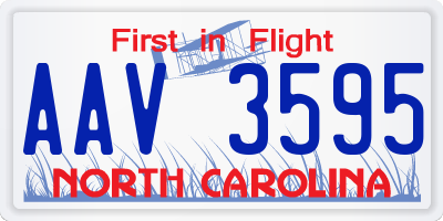 NC license plate AAV3595