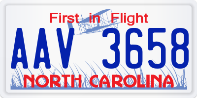 NC license plate AAV3658