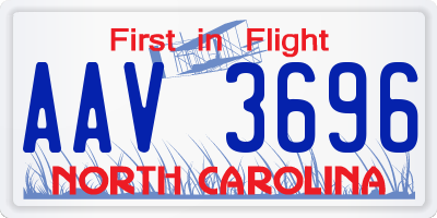 NC license plate AAV3696