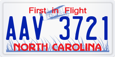 NC license plate AAV3721