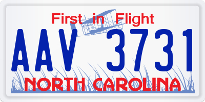 NC license plate AAV3731