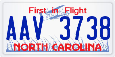 NC license plate AAV3738