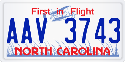 NC license plate AAV3743
