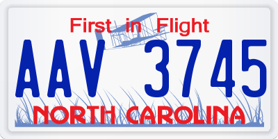 NC license plate AAV3745