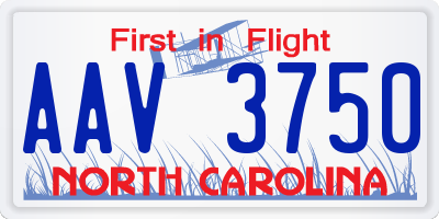 NC license plate AAV3750