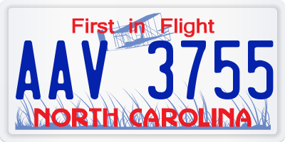 NC license plate AAV3755