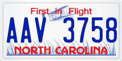 NC license plate AAV3758
