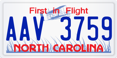 NC license plate AAV3759