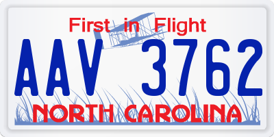 NC license plate AAV3762