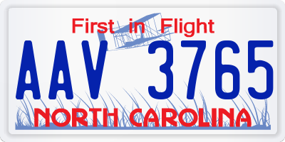 NC license plate AAV3765