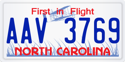 NC license plate AAV3769