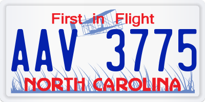 NC license plate AAV3775