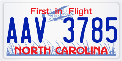 NC license plate AAV3785