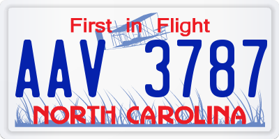 NC license plate AAV3787