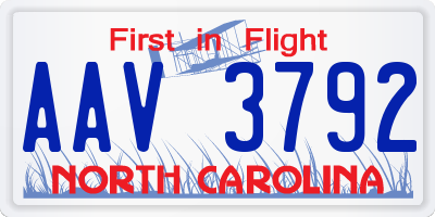 NC license plate AAV3792