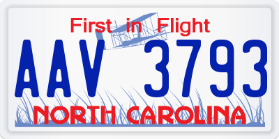 NC license plate AAV3793