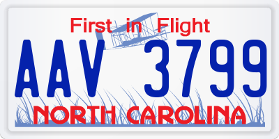 NC license plate AAV3799