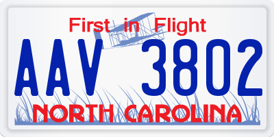 NC license plate AAV3802