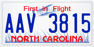 NC license plate AAV3815