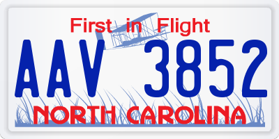 NC license plate AAV3852