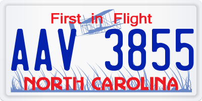 NC license plate AAV3855