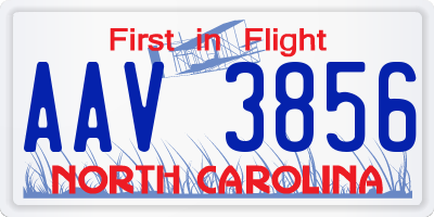 NC license plate AAV3856