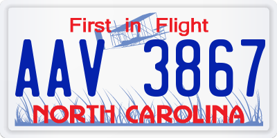 NC license plate AAV3867