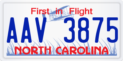 NC license plate AAV3875