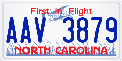 NC license plate AAV3879