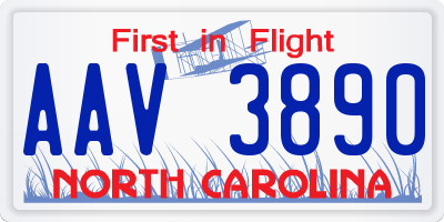 NC license plate AAV3890