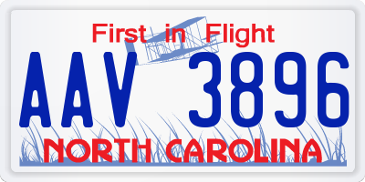 NC license plate AAV3896