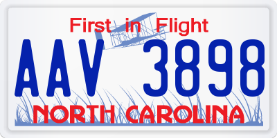 NC license plate AAV3898