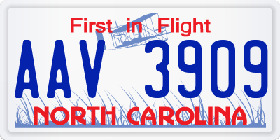 NC license plate AAV3909
