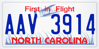 NC license plate AAV3914