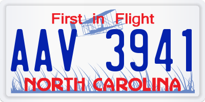 NC license plate AAV3941