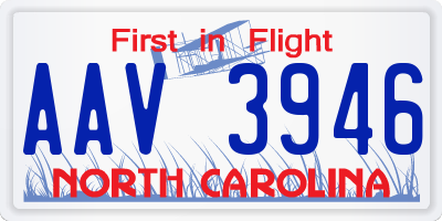 NC license plate AAV3946