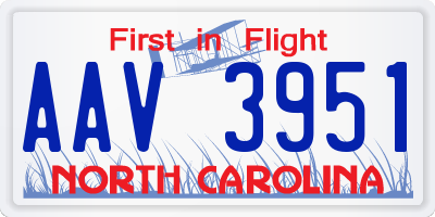 NC license plate AAV3951