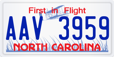 NC license plate AAV3959